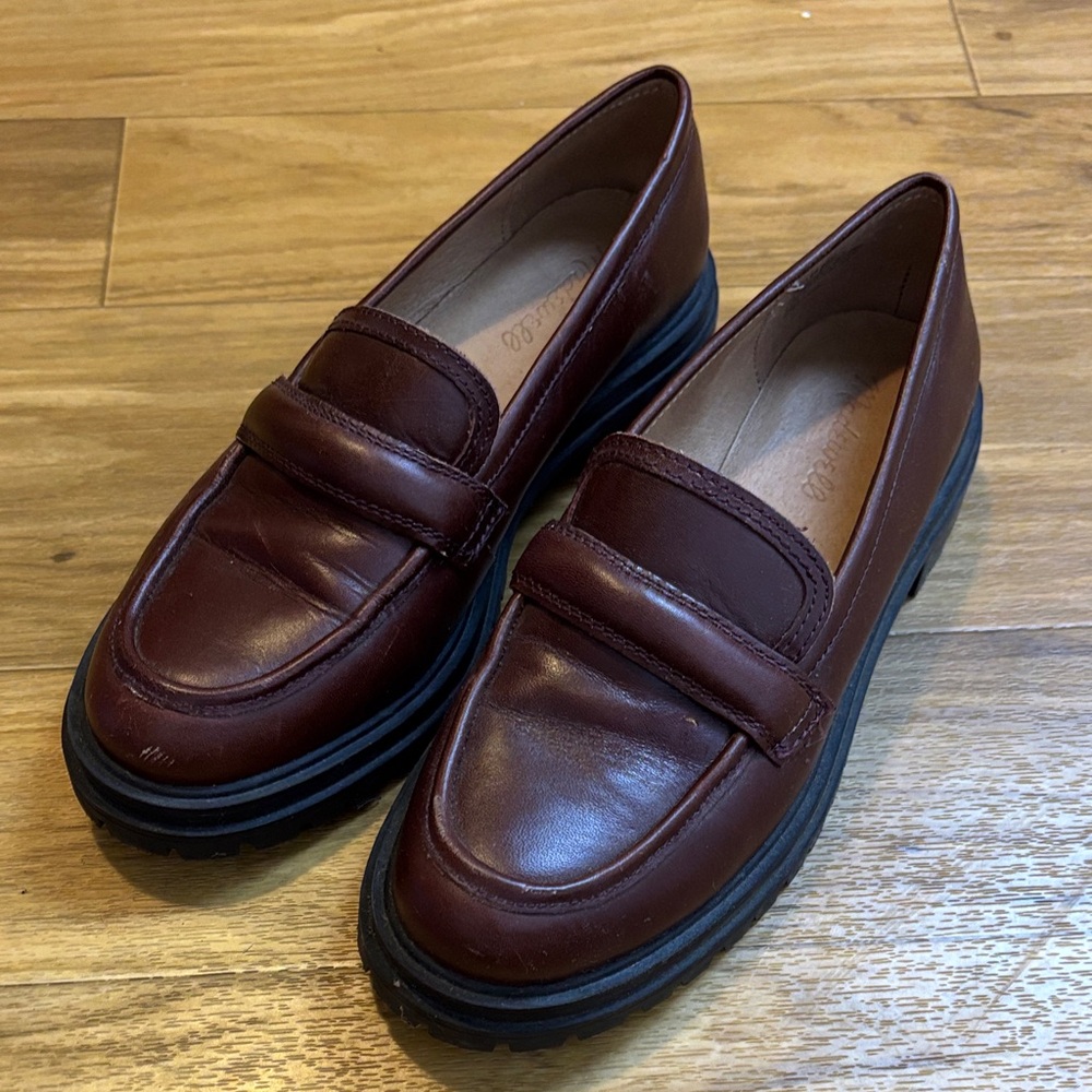 GUC Madewell Bradley brown lugsole leather loafer size 8